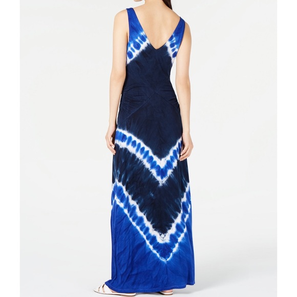 Cool Blue Tie-Dye Maxie Dress from I.N.C. - Picture 2 of 4